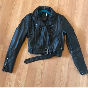 Free People Vegan Leather Biker Jacket NWOT
